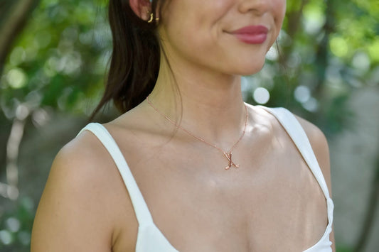 Chelsea Charles CC Sport Ice Hockey Charm Necklace 18k Rose Gold 45.7cm
