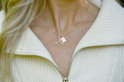 Chelsea Charles CC Sport Ice Hockey Mom Charm Necklace 18k Rose Gold 45.7cm